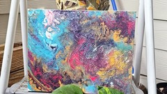 Abstract Fluid Art Acrylic Painting Wall Art – Unframed Canvas, Single Piece