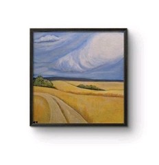 Original Impressionist Golden Road 10×10 Acrylic Panel Painting Home Decor