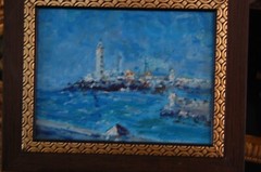 FRAMED ORIGINAL OIL EL MORRO CASTLE HAVANA BAY, CUBA ARTIST: HECTO VIDAL