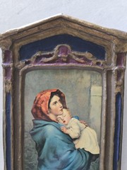 Vtg Florentine Regal Art Co. Chicago USA Gesso Pic Madonna Of The Streets Repro