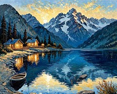 Leonid Afremov MELODY OF THE MOUNTAIN Oil Painting 30″x24″ by Official GICLEE