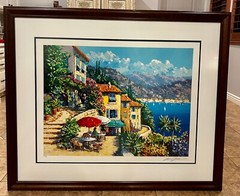 KERRY HALLAM Cap d’Azur Hand Signed AP Serigraph-Matted & Framed