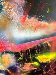 Original Art Painting Cuban artist abstract acrylic canvas ALAIN DONATE 60”x48”