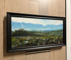 Original American Southwest Glow Blue Ridge Mountains Landscape Painting Frame
