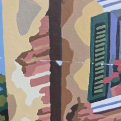 Buon Appetito Finished Acrylic Paint By Number 20×16 Italy City Restaurants Flaw