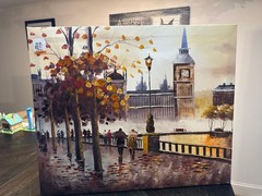 Autumn in London Big Ben Cityscape Oil Painting on Canvas