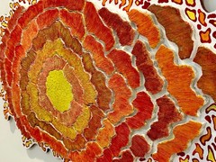M. Wolff Solar Bloom Original Wood Wall Sculpture Mixed Media Abstract Art 1999
