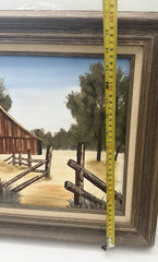 VTGBarn Oil Painting Signed KPhillips Original Framed CountryLandscape Art 16×20