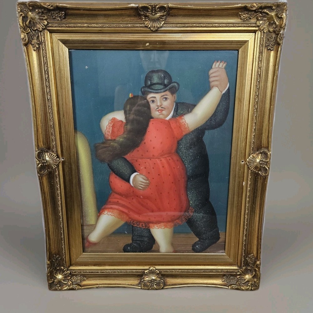 Art Oil Painting FERNANDO BOTERO Fat Dance Girl 16X12 Framed On Canvas