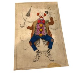 Vintage 1989 Tri-Chem Clown & Bubbles Fabric Painting Chart 7236 Glitter Accents
