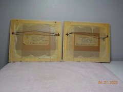 BETTY DURKIN „MEMORABILIA“ No 1 & No 2 SET HANDPAINTED FRAMED ART SIGNED ’83