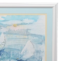 SUZANNE KNIGHT Original Vintage Signed Sail Boat Seascape Illustration Painting