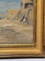 ANTIQUE HOPI PUEBLO PAINTING MATHIAS SANDOR NATIVE AMERICAN INDIAN LANDSCAPE OIL