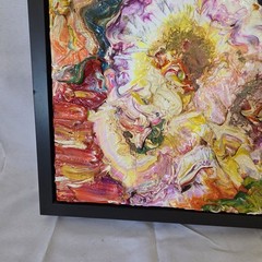 Oil On Panel 3D Abstract Art Floating Frame Kevin Winger #78 Quartz Skull Signed