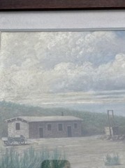 Antique Painting Landscape American Historic Utah Chapita Wells Regionalism 1912