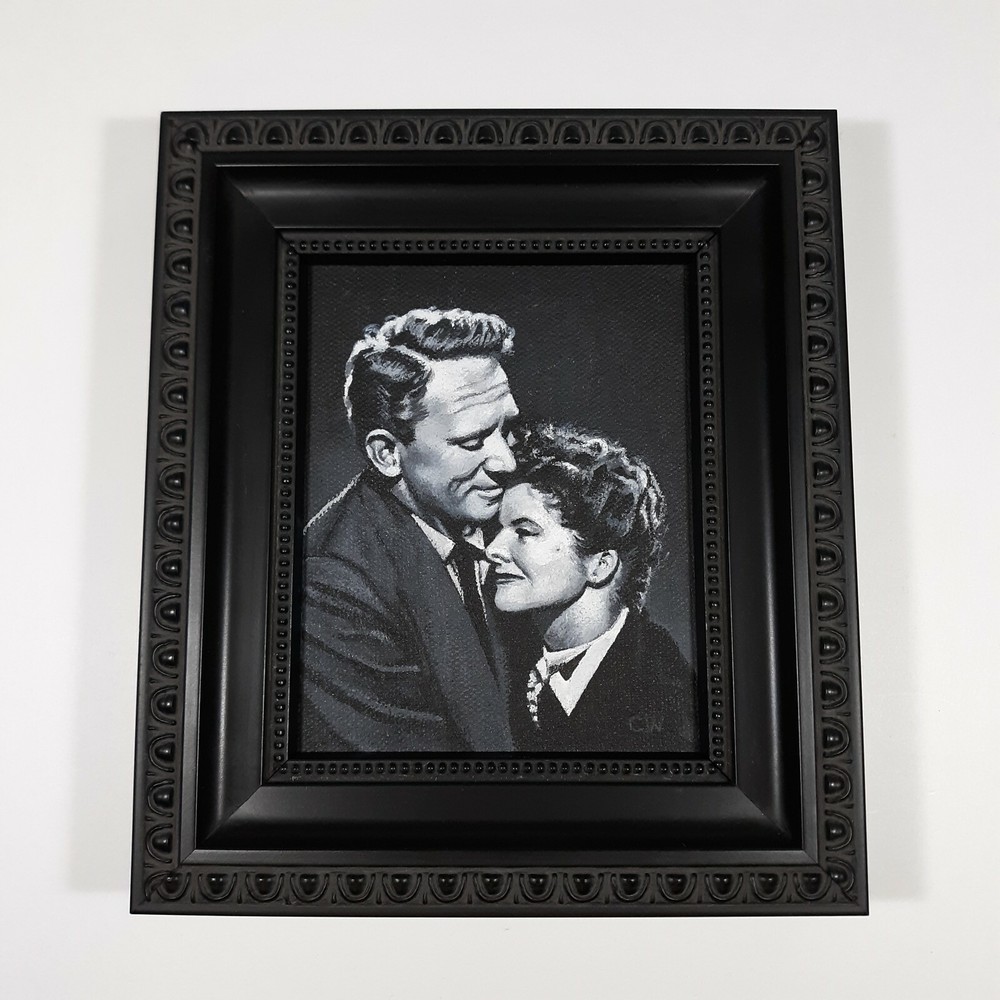 Spencer Tracy Hepburn Film Art Painting 4×5 Canvas Movie Memorabilia Portrait