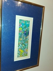 Original Miniature Oil Abstract Painting 2×6 Signed Aury Mena Puerto Rico