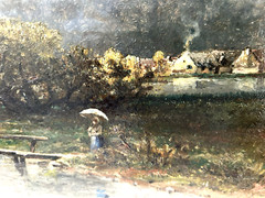 Antique Oil Painting Emilio (Conte) Gola 1851-1923 Italian Impressionist