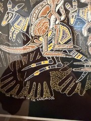 Vintage Danny Eastwood Dot Cloth Painting titled The Survival of the Kangaroos