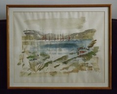 Alfred Birdsey Bermuda Harbor Nautical Seascape Original Painting 22″ x 27″