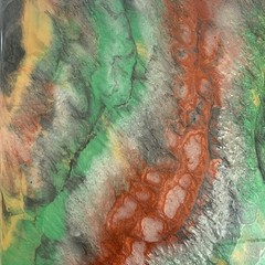 Acrylic Fluid Pour Abstract Painting on Wood Panel High Gloss Resin Large 23×17