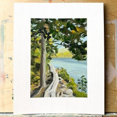 8×10 Maine Original Oil Painting Acadia Landscape Jordan Pond New England Signed