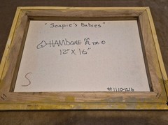 Original Hambone painting art stretched canvas signed RARE 12×16 Soapies Babies