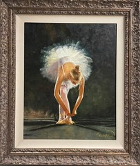 Dellano Holland „Ballet Classic FRAMED Art Oil Ballet Dance Ballerina