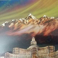 Oil Art Print–Las Vegas At Night-18″x24″-matted-signed R. Archer