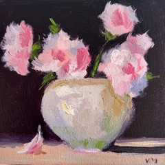 Abstract Flowers Painting Original Oil Still Life Canvas Floral Modern Wall Art