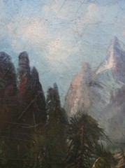 1860s Artist SIGNED „FB“ 19th C. PAINTING Frederick Butman ROCKY MOUNTAIN SCHOOL