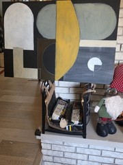 Vintage MCM Style Abstract Painting Modern Art Mid Century 24″ X 36″