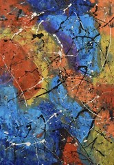 64”X44” Jackson Pollock style canvas ￼painting Acrylic,Abstract, Modern,Large