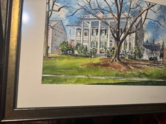 Large Fred Bees (1917 – 2002) „Manor House & Landscape Scene“ WC Painting-Framed