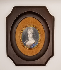 Antique Hand-painted Miniature Portrait of a Woman