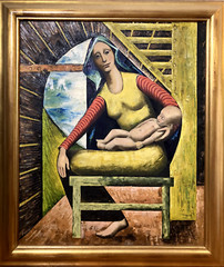 20th Century Oil Painting, Madonna and Child