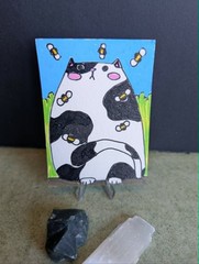 Original Cat ACEO OOAK Hand Painted Miniature Art Trading Card