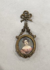 Portrait Of Noble Lady Early 19th Century Ormolu Framed Painting