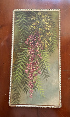 ELLEN BURPEE FARR LISTED CALIFORNIA ARTIST SM PAINTING PEPPER TREE ON BOARD 1890