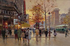 French Paris street scene Painting Wall art Giclee Printed on Canvas P278