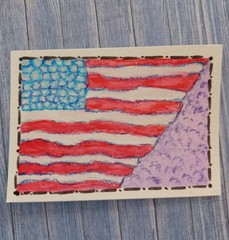ACEO ORIGINAL MINI AMERICANA FLAG 250 YEARS #2