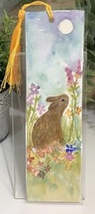 Bookmark Page Marker Bunny Rabbit Laminated By Kenna 6 X 20cm Yellow Tassel