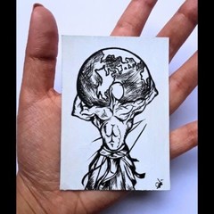 ACEO Original Men Modern Mini Acrylic Body Shape Art Card 100%Hand Made OOAK