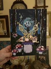“ Moonlit fairy” 8×10 signed original Acrylic fantasy Painting