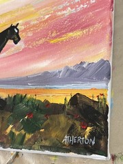 Atherton 11×14 Original Abstract Acrylic Painting „Desert No Name Horse“ signed