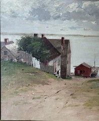 Charles E. L. Green American Massachusetts Boston Coastal Fishing Village