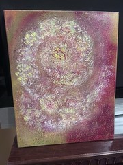 Original Oil On Canvas Abstract Color Art Apple + Orange Fusion By S Kanmadikar