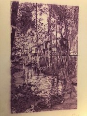Rare Original Published Book Art Painting Steven Stroud Train