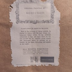 Mid-Century Modern Italian Art Original,Set Of 2 , By Rizzo Caletti, Cert. Incl.