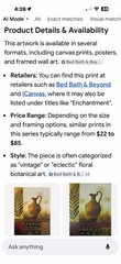 Abstract Botanical Palm Trees & Vase Framed Vertical Canvas Print Repro
